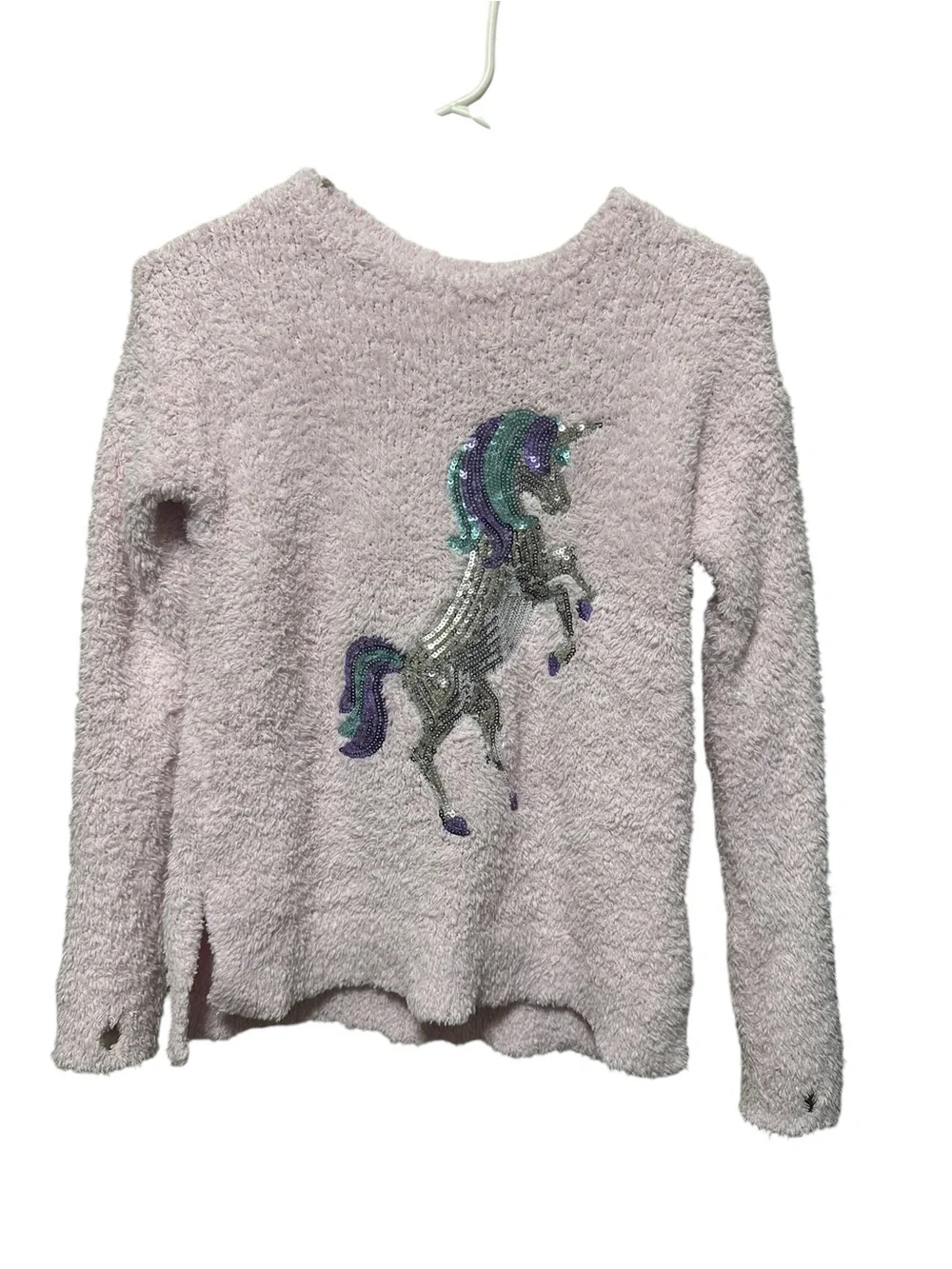 Justice. Light Pink Fuzzy Pullover